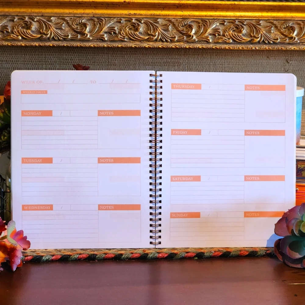 Weekly Undated Planner - Fill In Leopard Design NWT